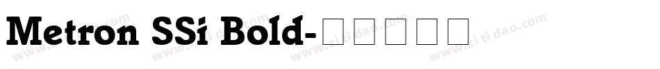 Metron SSi Bold字体转换